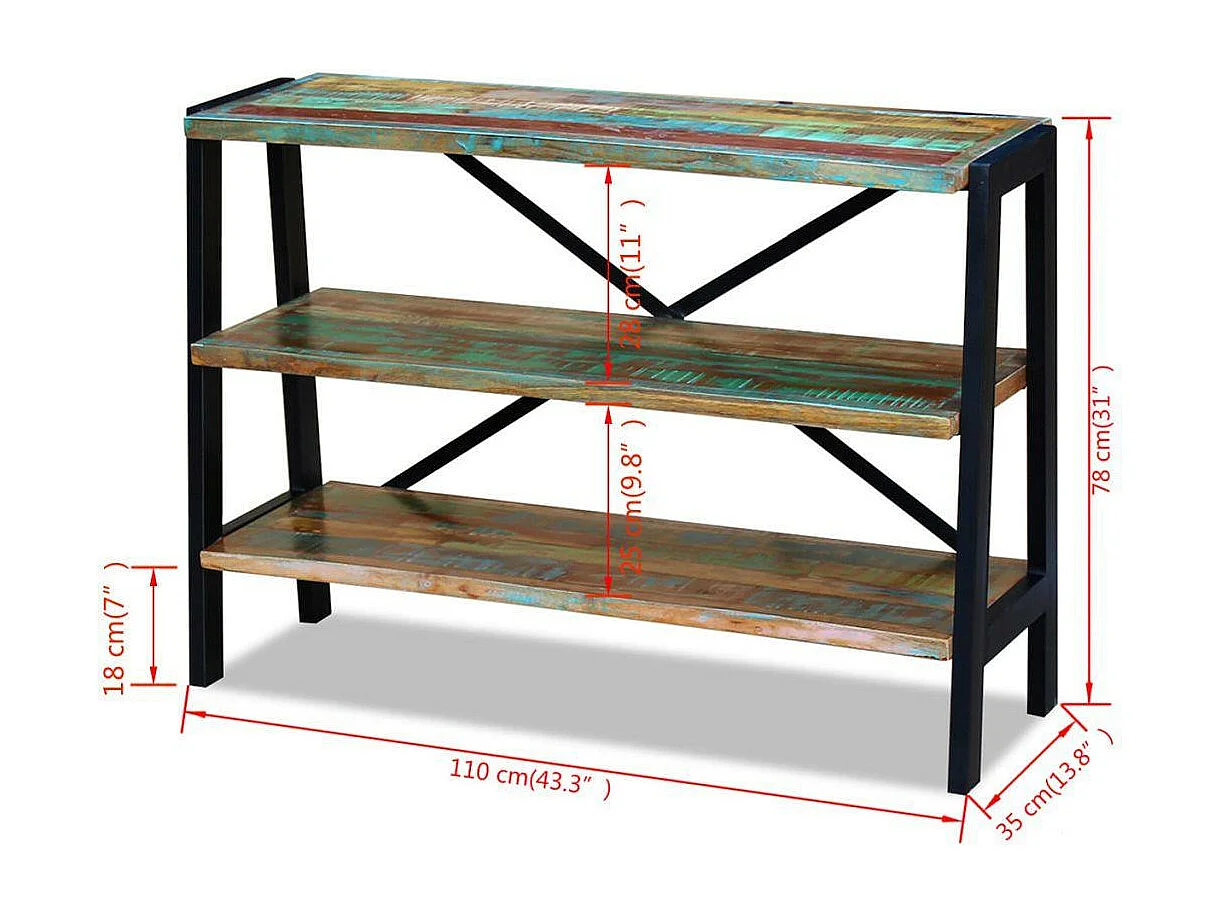 bahut armoire console bois marron 100 x 30 x 75 cm 4402008