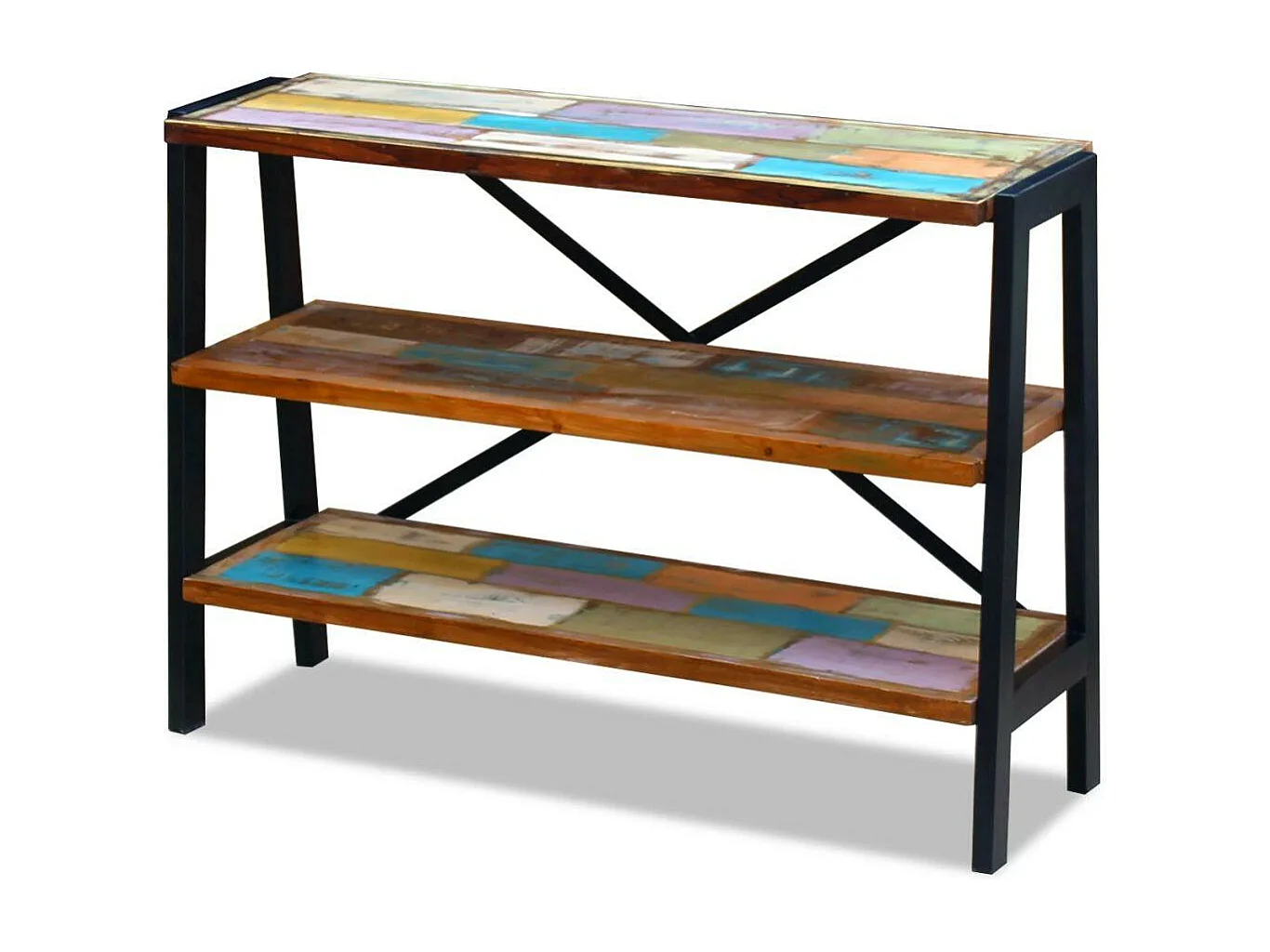 Aparador buffet mueble consola mueble de almacenaje 3 estantes madera maciza recuperada 4402008