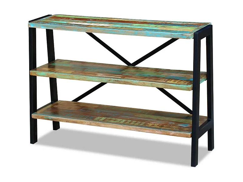 Buffet aparador console armário de armazenamento 3 prateleiras madeira maciça recuperada 4402008