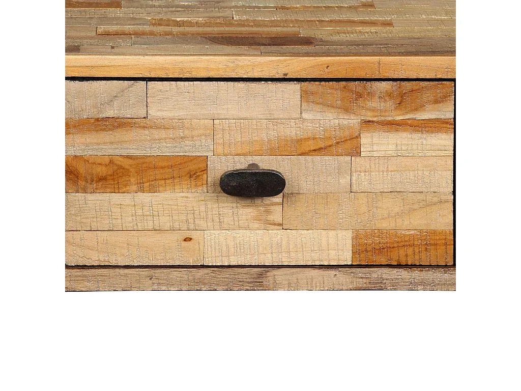 Consola de mueble de almacenamiento de teca maciza reciclada 120 x 30 x 76 cm marrón 4402037