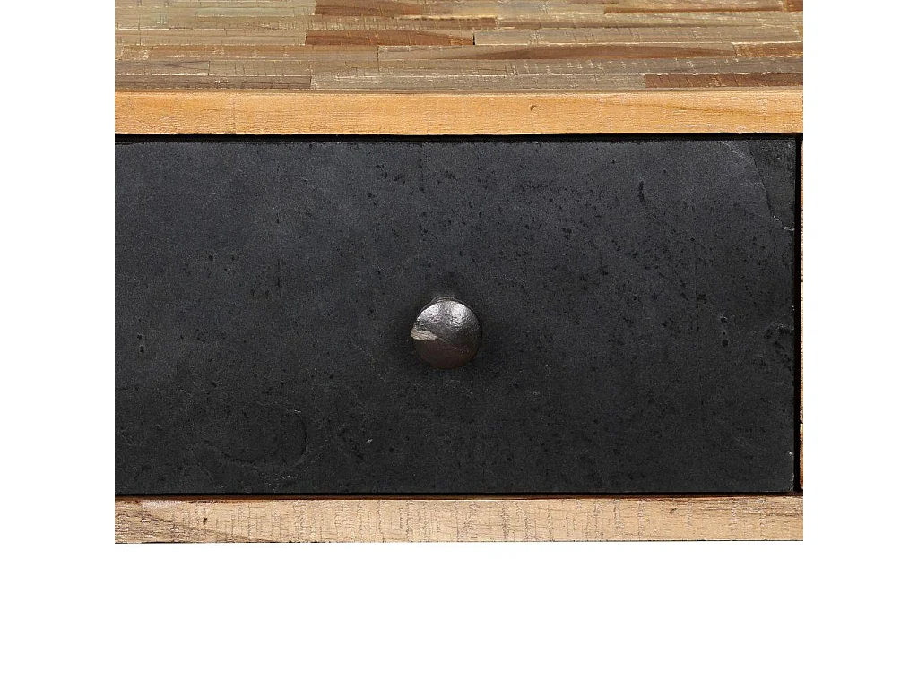 Consola de mueble de almacenamiento de teca maciza reciclada 120 x 30 x 76 cm marrón 4402037