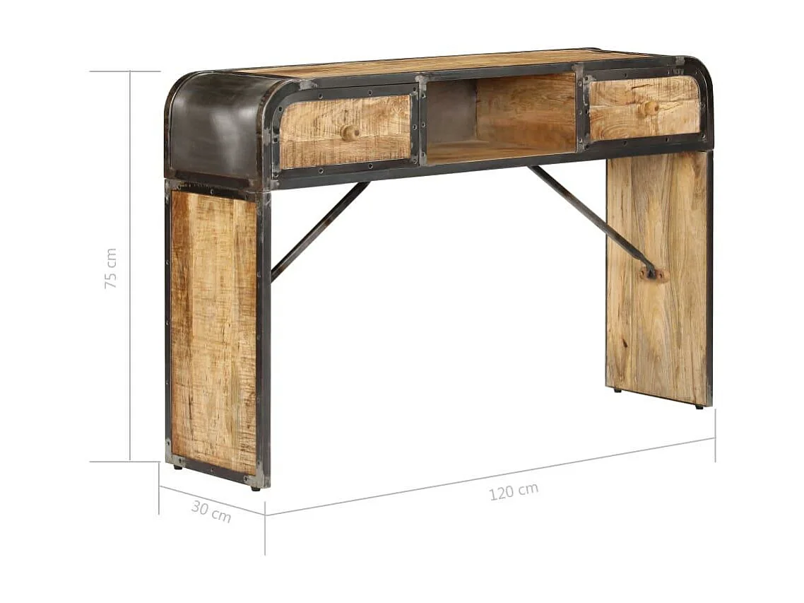 Buffet aparador console armário de armazenamento 120 cm madeira de mangueira maciça 4402200