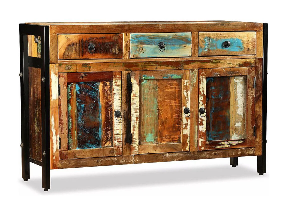 Buffet aparador console armário de armazenamento madeira maciça recuperada 120 cm 4402181