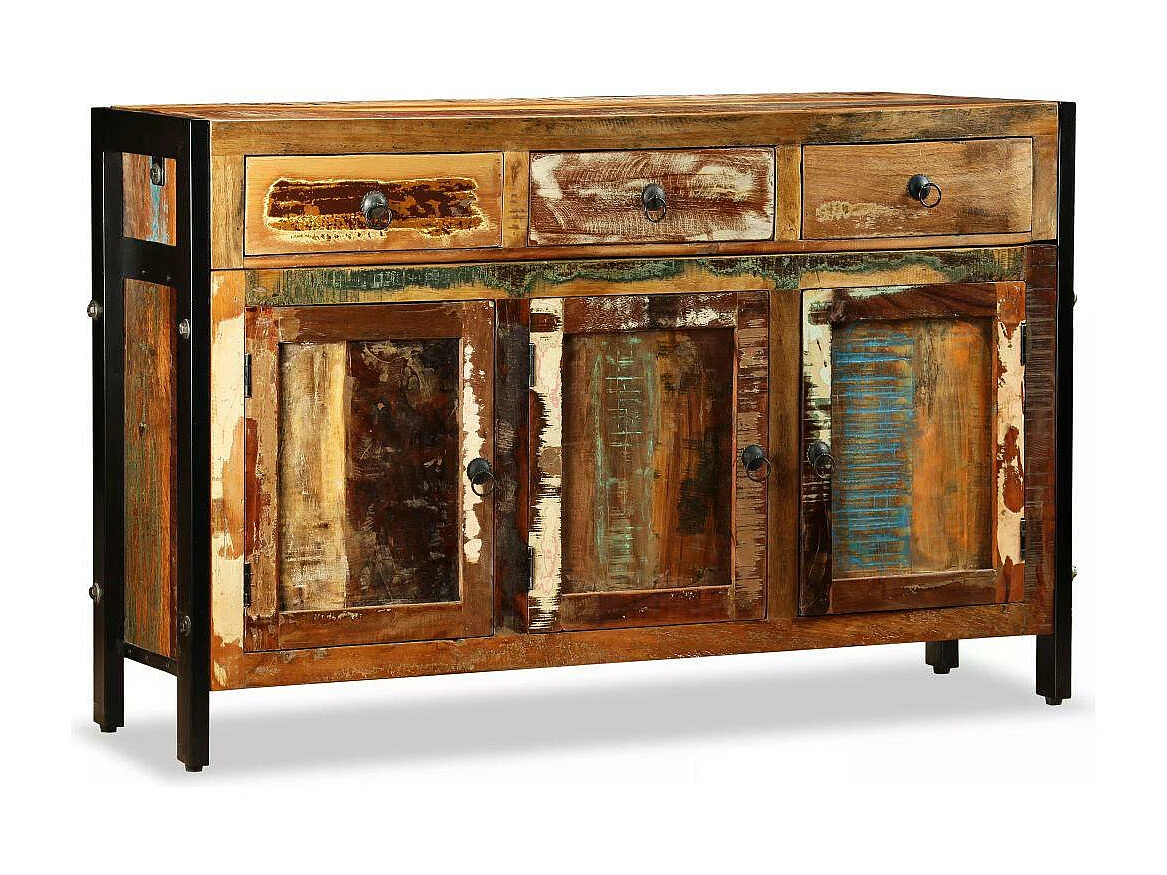 Buffet aparador console armário de armazenamento madeira maciça recuperada 120 cm 4402181
