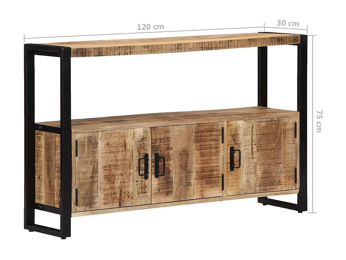 Aparador consola mueble auxiliar de almacenaje 120 cm madera maciza de mango 4402226