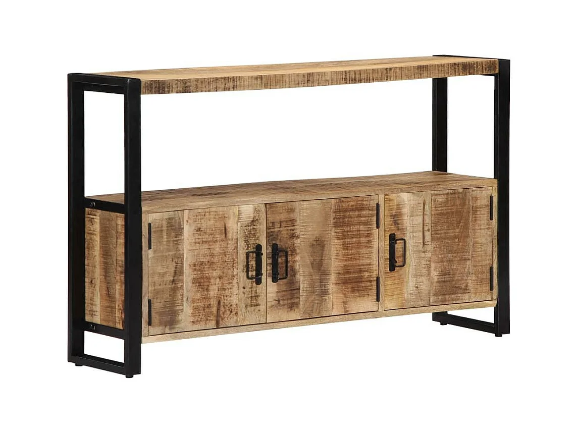 Credenza consolle laterale contenitore 120 cm in legno massello di mango 4402226