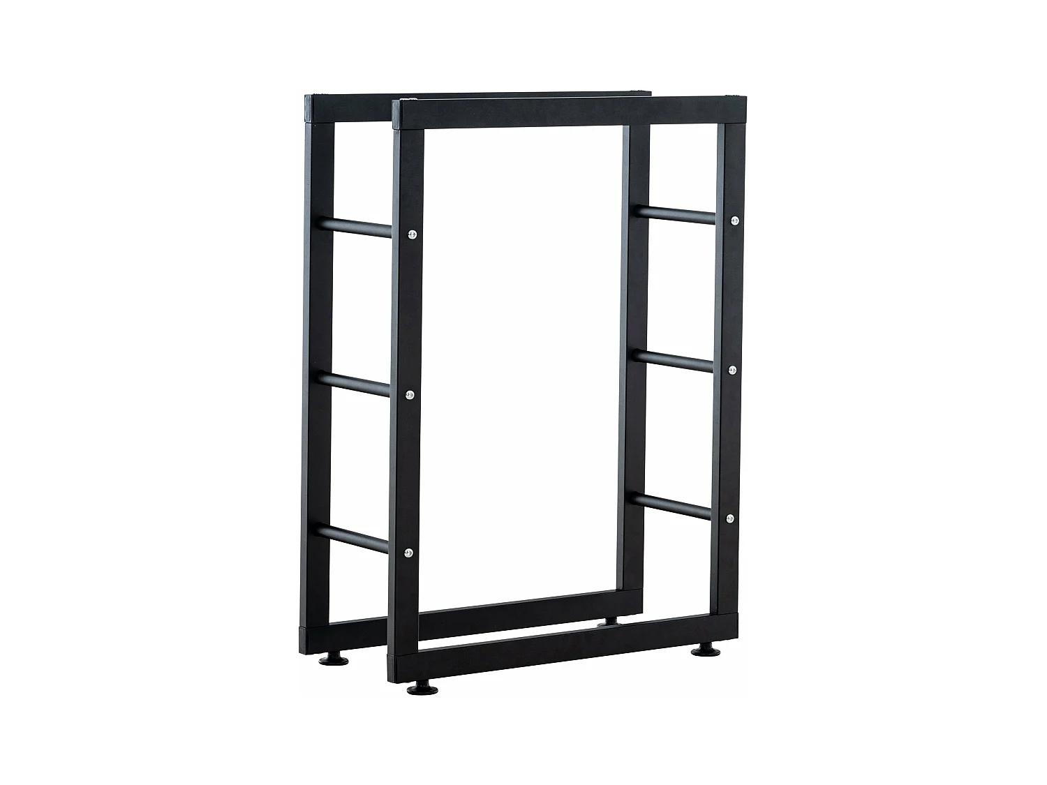 Leñero soportes para leña almacenamiento de metal negro negro 25x60x100 cm metal M10_004909