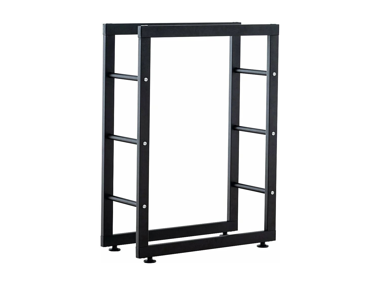 Leñero soportes para leña almacenamiento de metal negro negro 25x60x100 cm metal M10_004909