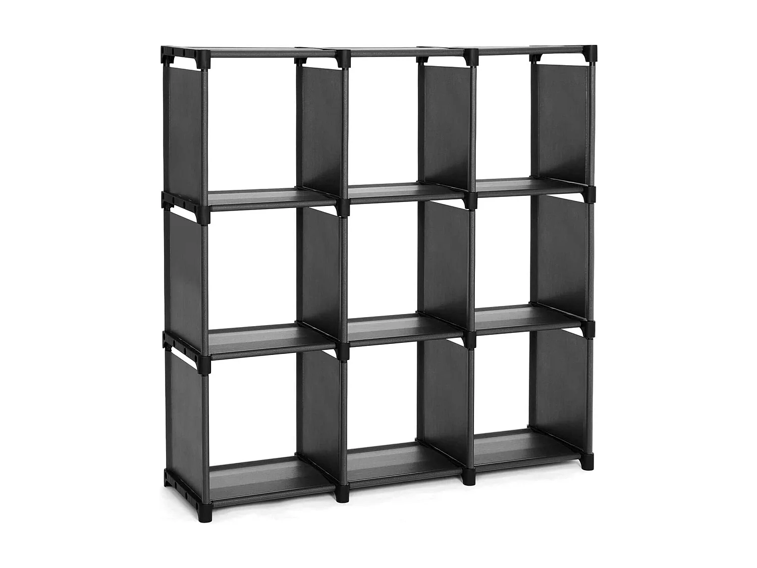 Scaffale portaoggetti a 9 scomparti Scaffale portaoggetti aperto Libreria organizer per soggiorno Nero 12_0000500