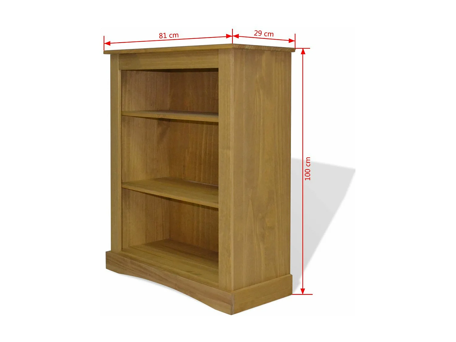 Scaffale libreria di design a 3 livelli in pino 100 cm beige 2702019/2