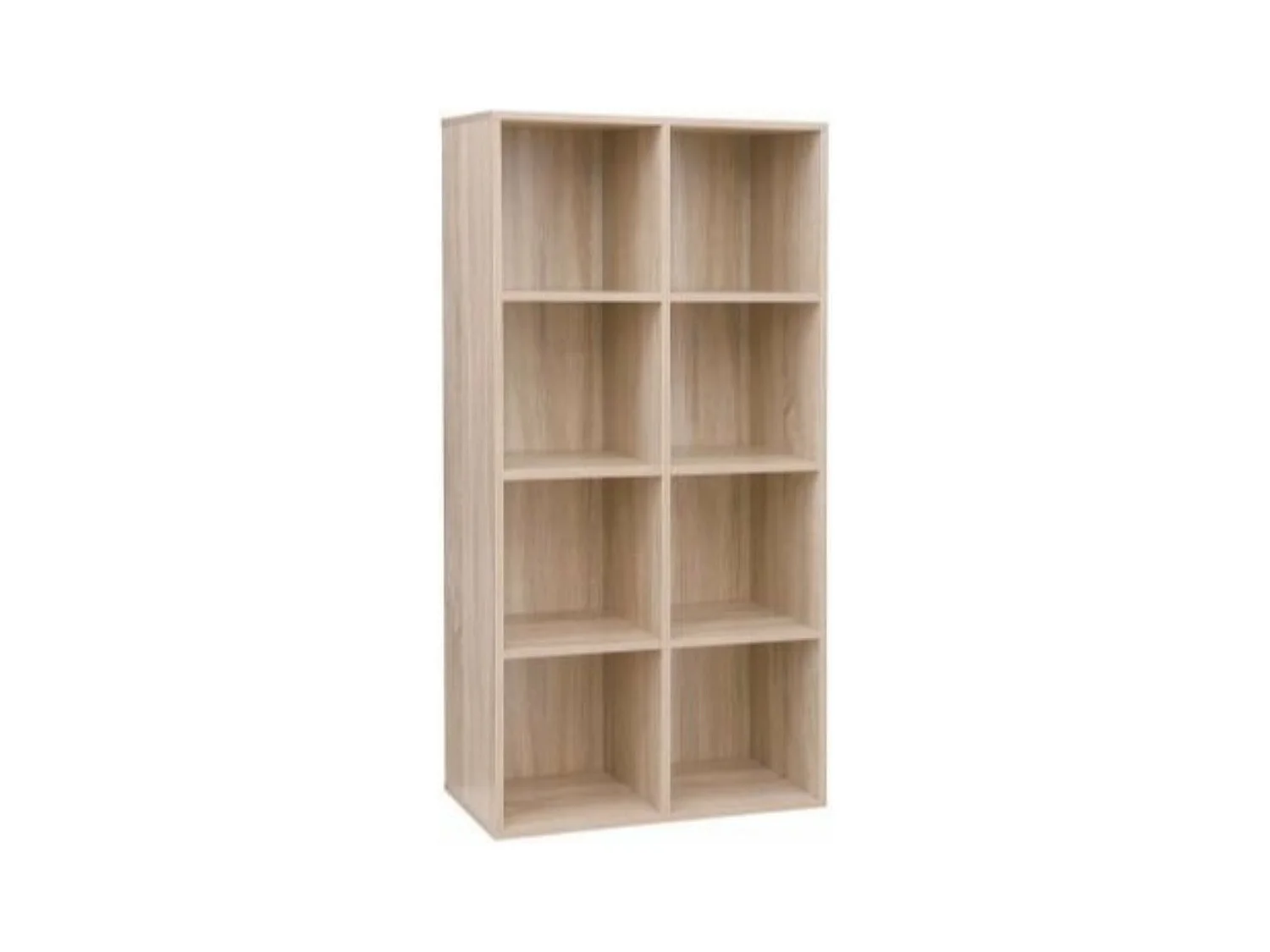 Libreria in legno a 4 ripiani 8 scomparti mobiletto per ufficio colore rovere chiaro 12_0000255