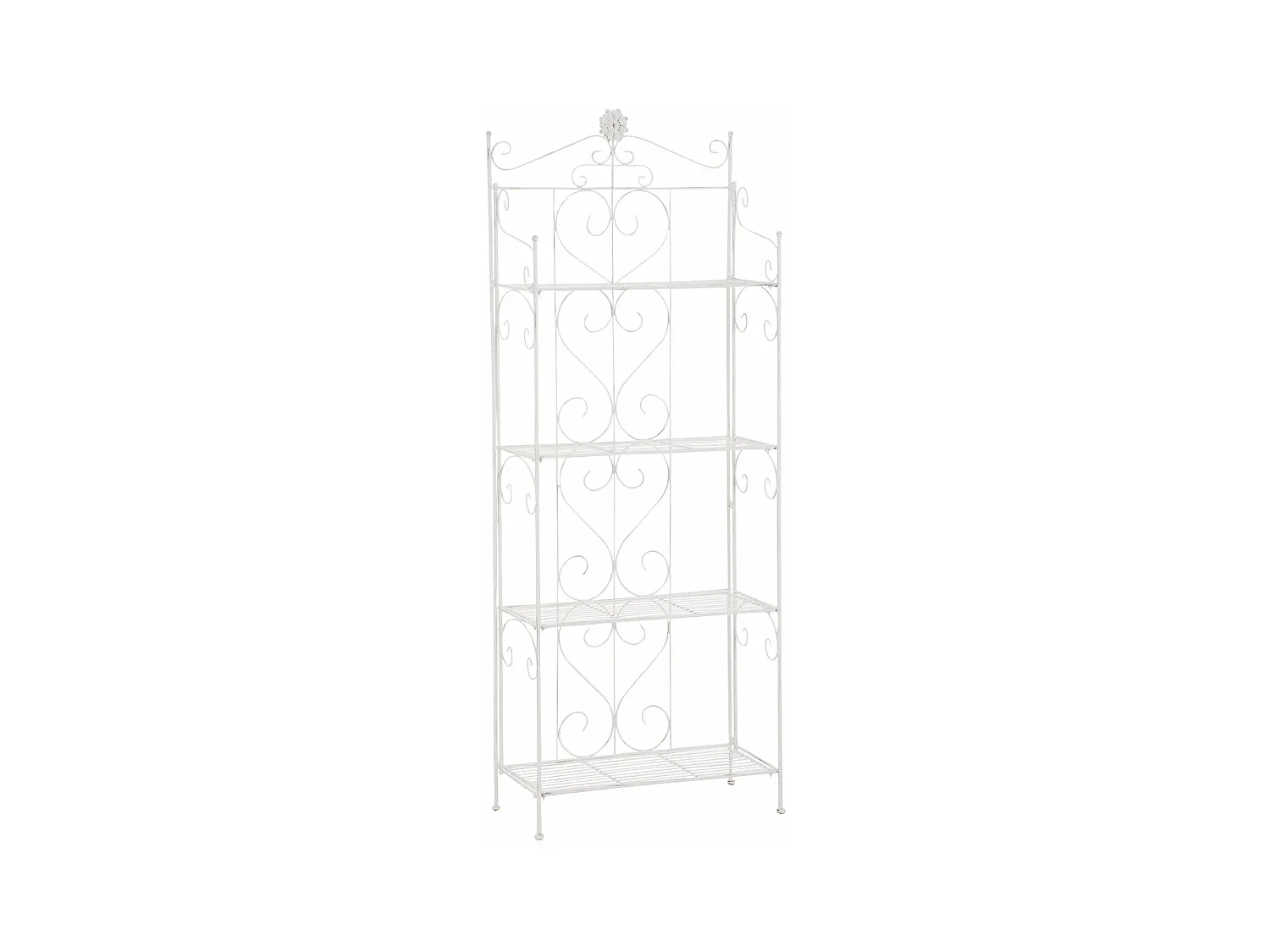 Estantería estante de almacenaje plegable decorativa blanco antiguo metal M10_004893
