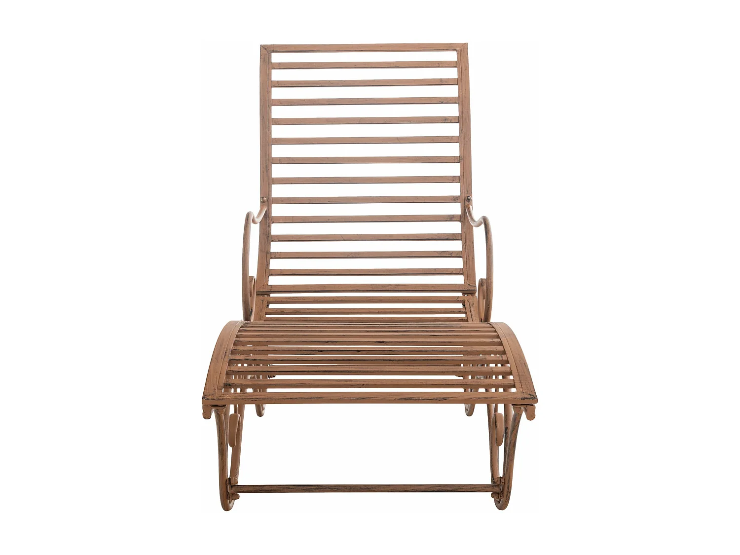 Tumbona silla de jardín estilo rústico en metal marrón envejecido M10_004841