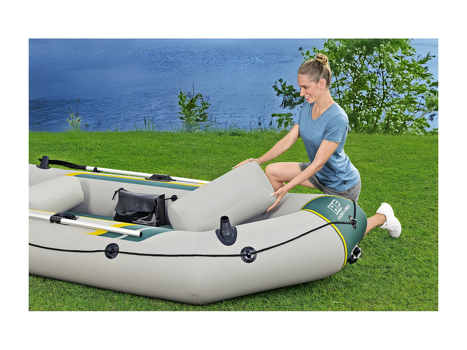 Bestway Bateau raft gonflable 3 places ranger elite 2,95 m - 65160