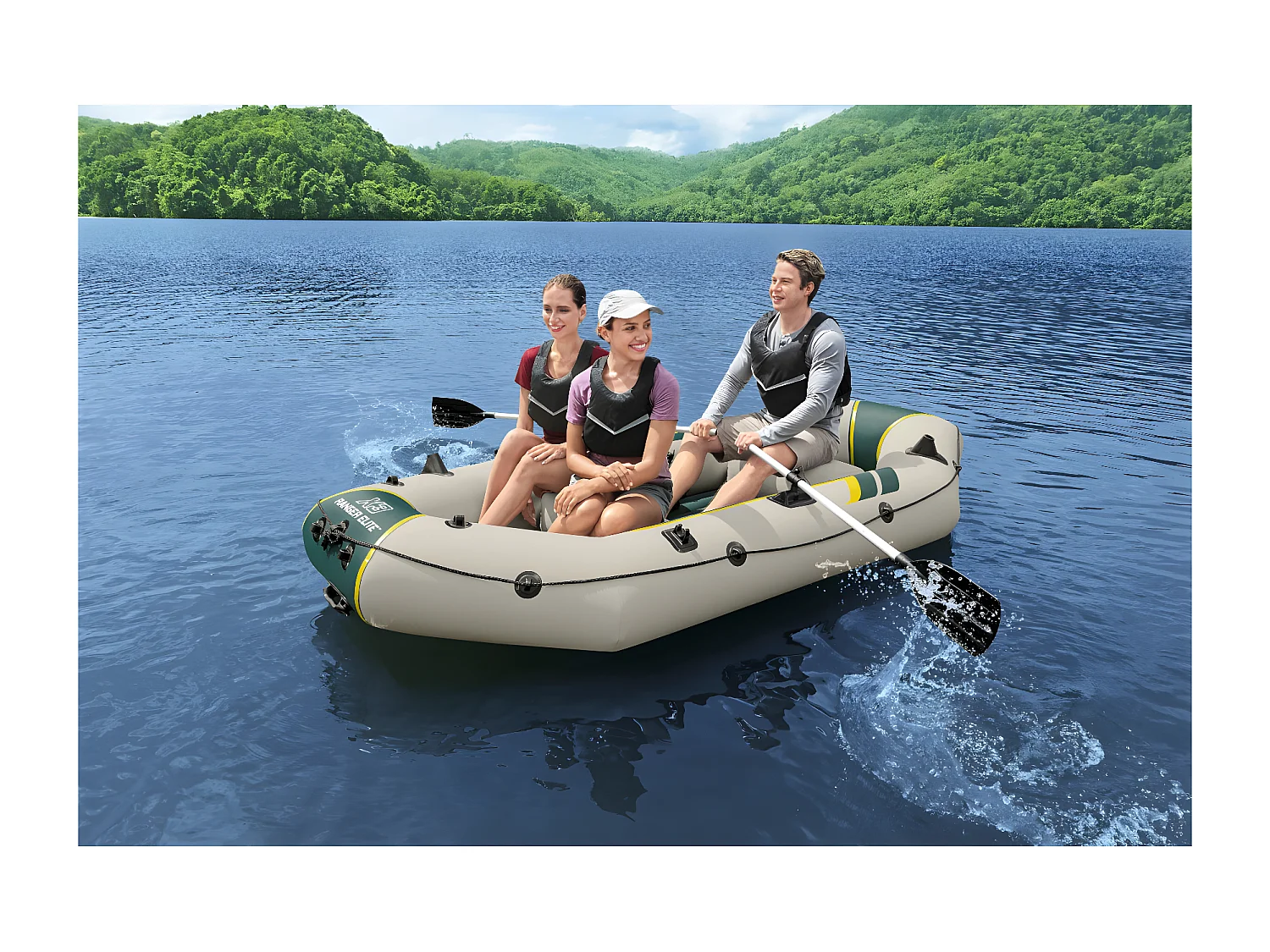 Bestway Bateau raft gonflable 3 places ranger elite 2,95 m - 65160