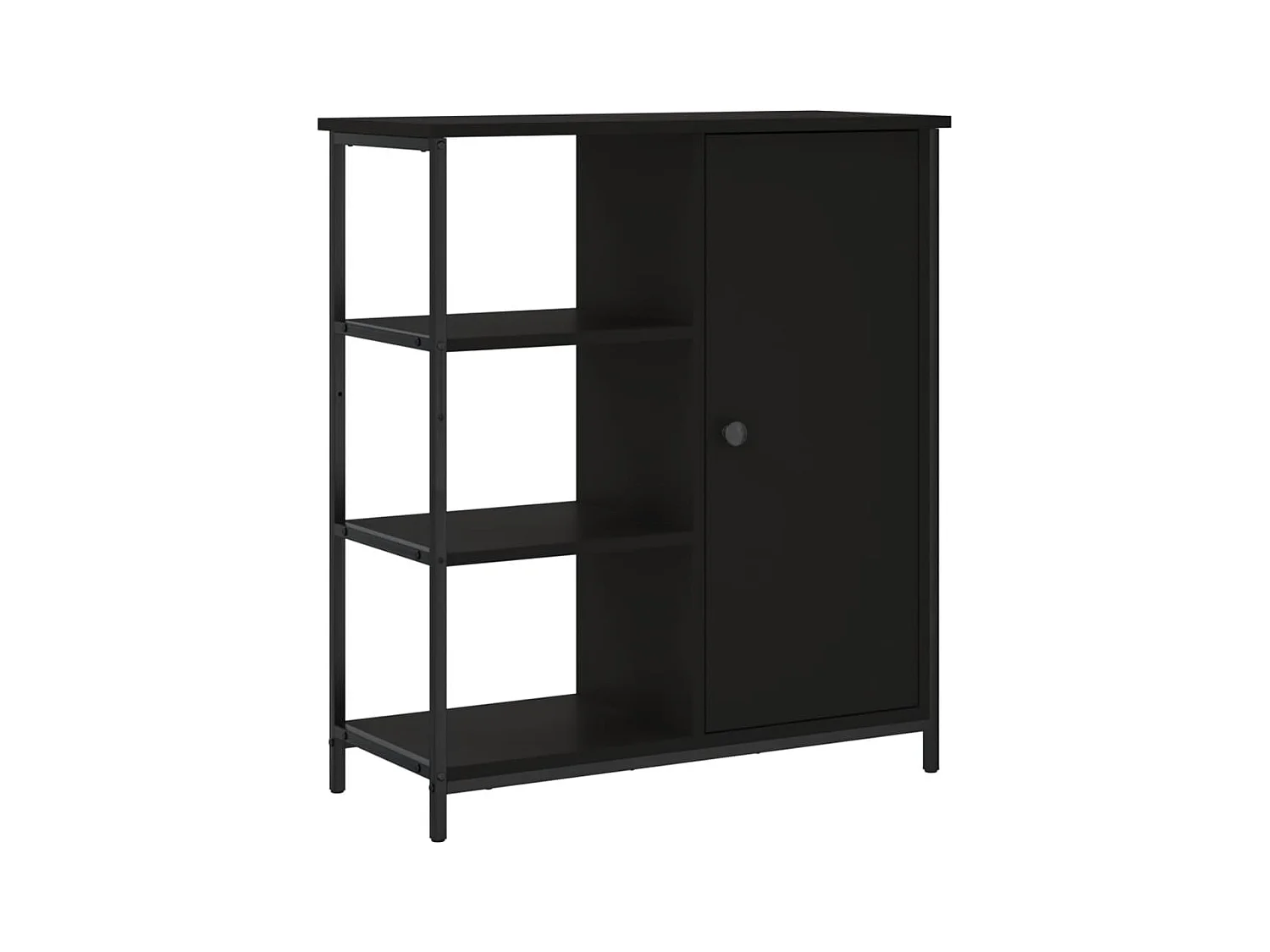 Aparador buffet cómoda armario mueble organizador cocina salón salón 70 x 30 x 80 cm madera contrachapada negra 02_0036092