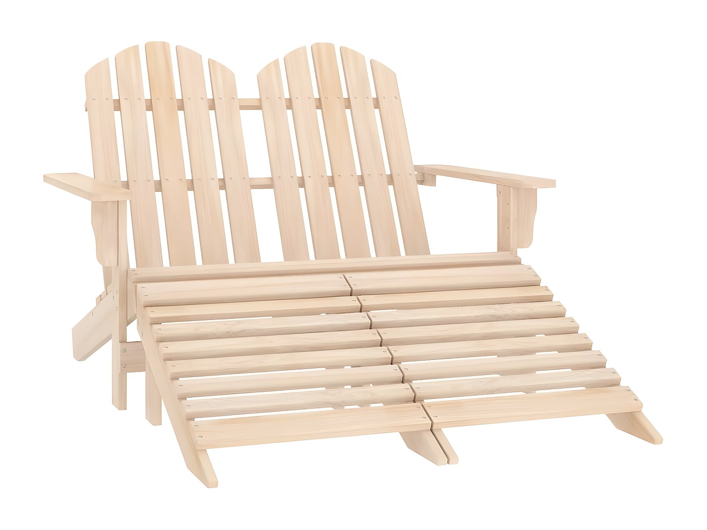 Sedia Adirondack Pieghevole In Legno Di Abete - Sedia Da Giardino Con Braccioli, Portata 180kg, Naturale