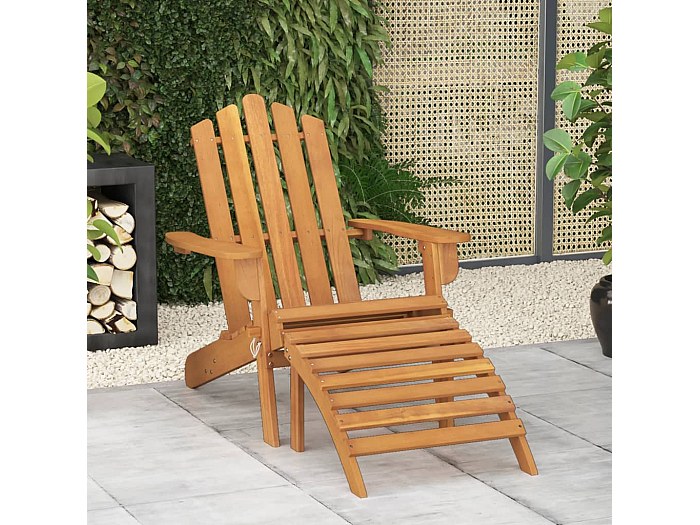 Casaria Sedia Adirondack In Legno Acacia Con Poggiapiedi - Pieghevole Per Giardino - Foto 7