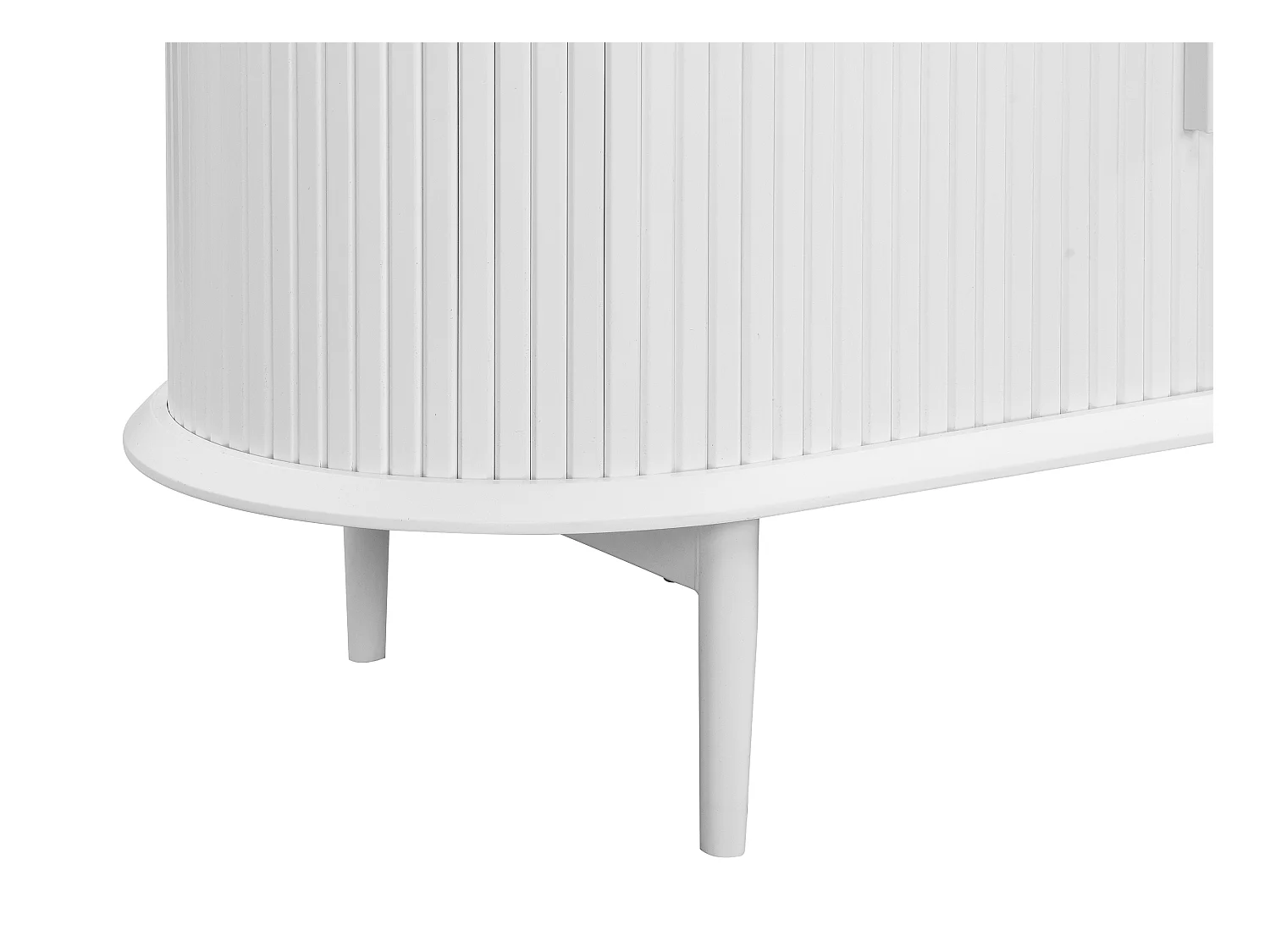 Mueble TV con 2 puertas correderas, 1 cajón y 1 estante de MDF - Blanco y natural - VELURANI
