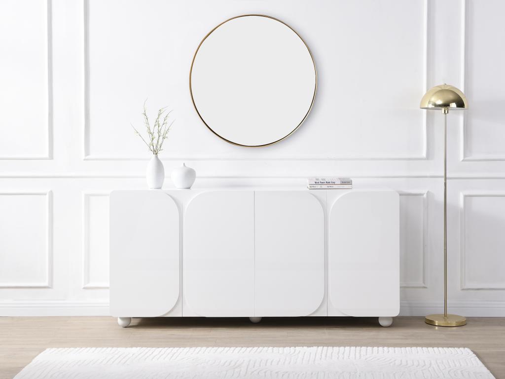 Sideboard mit 4 Türen - MDF - Weiß - YELDINIA günstig online kaufen