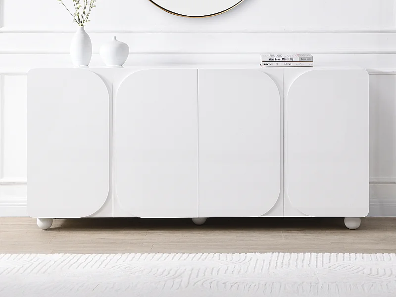 Buffetkast met 4 deurtjes van mdf - Wit - YELDINIA