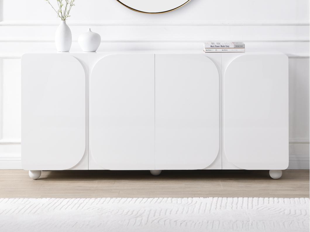 Buffet avec 4 portes en MDF - Blanc - YELDINIA