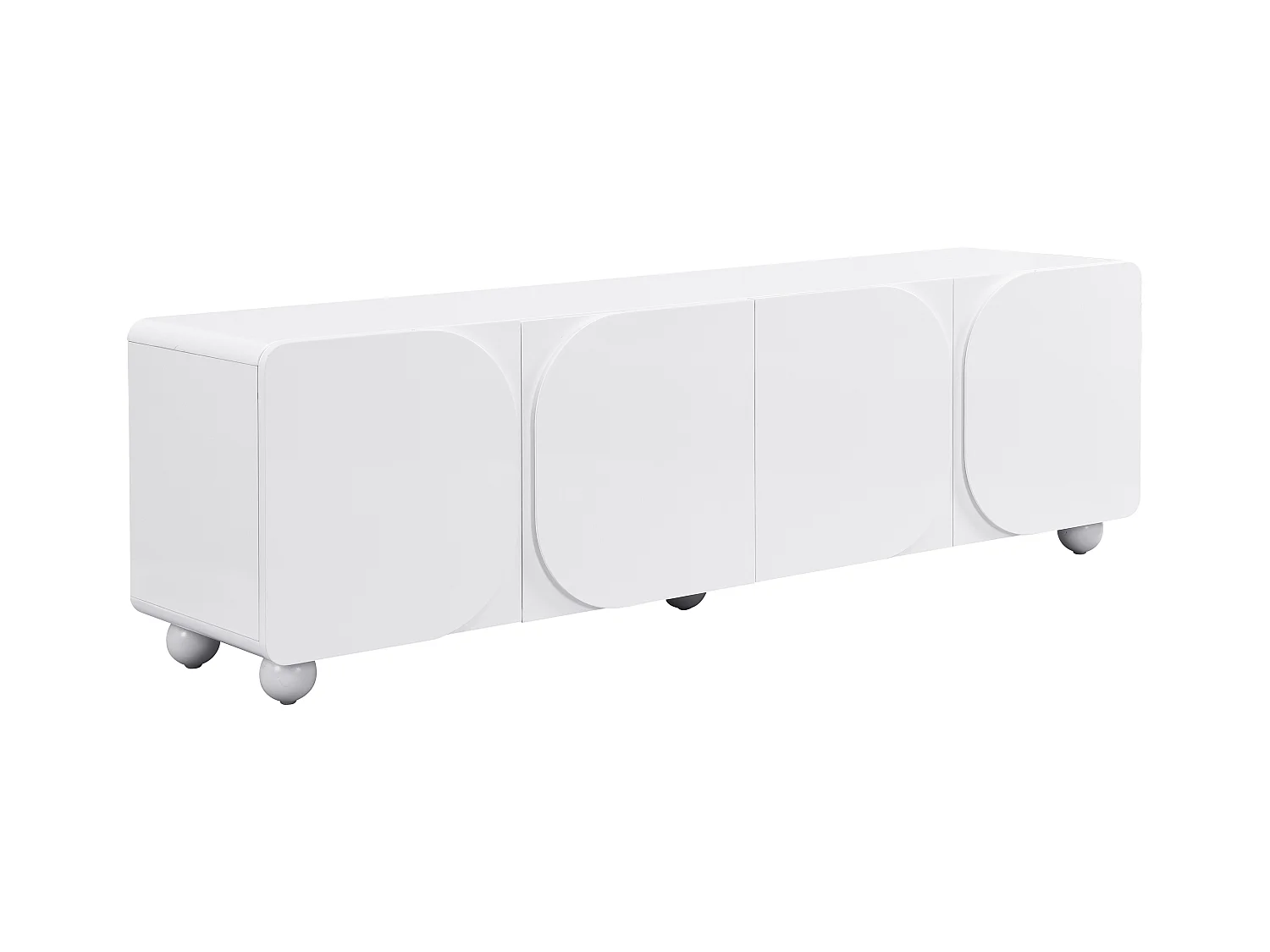 Mueble TV con 4 puertas de MDF - Blanco - YELDINIA