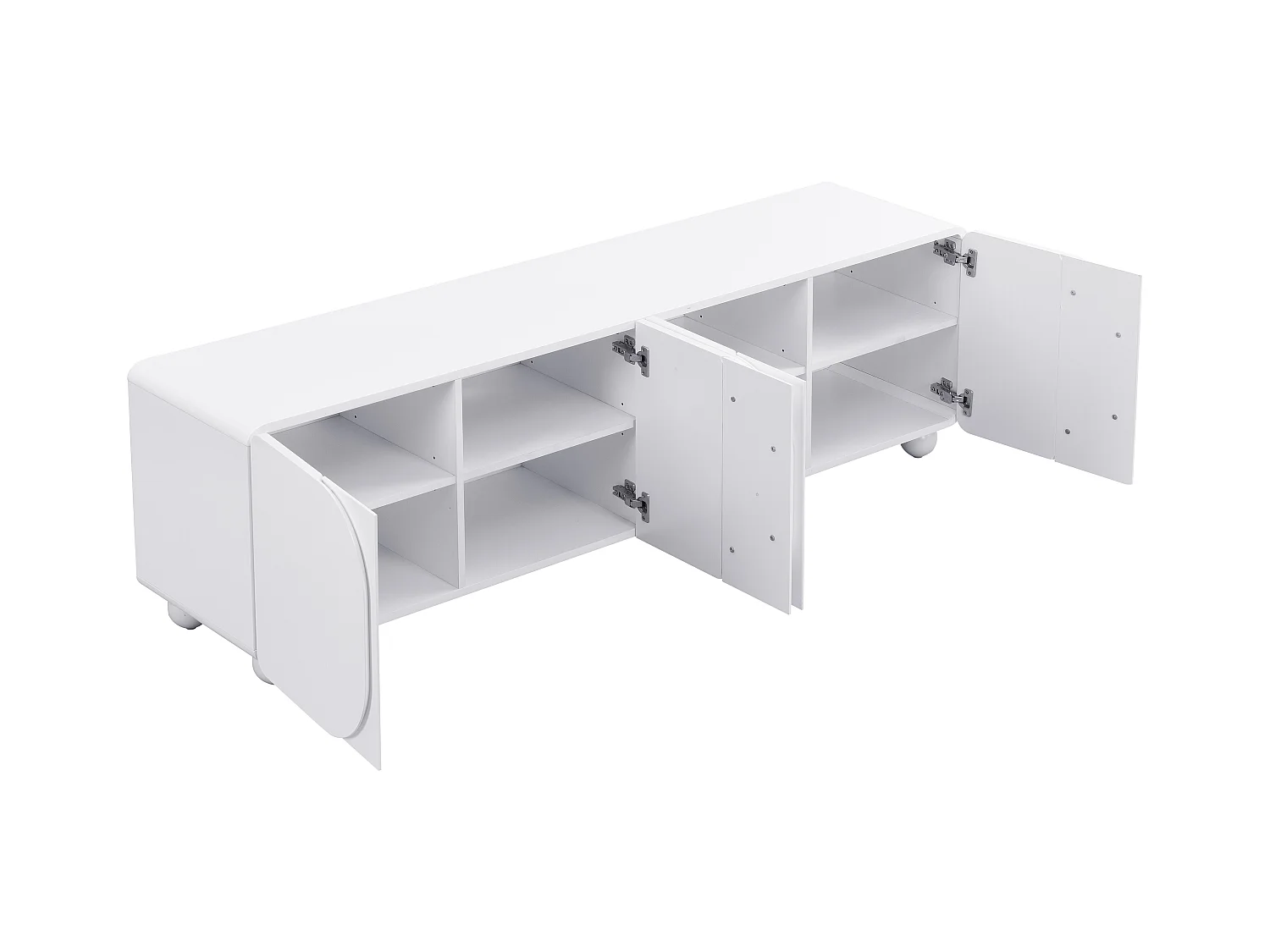 Mueble TV con 4 puertas de MDF - Blanco - YELDINIA