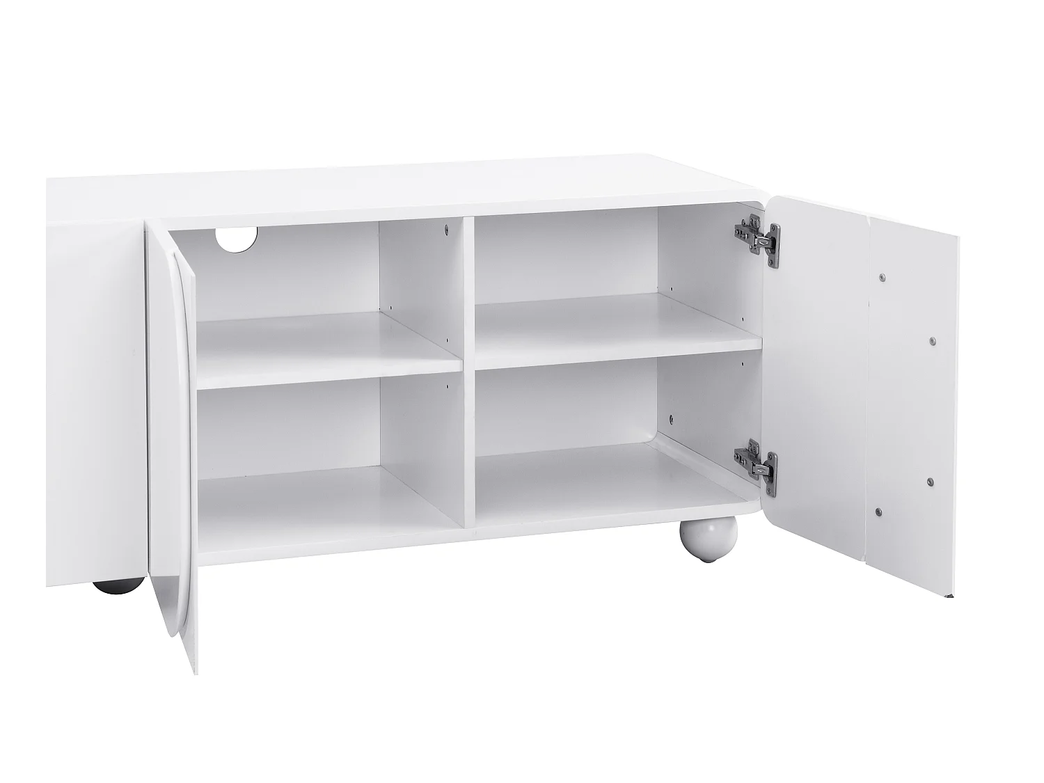 Mueble TV con 4 puertas de MDF - Blanco - YELDINIA