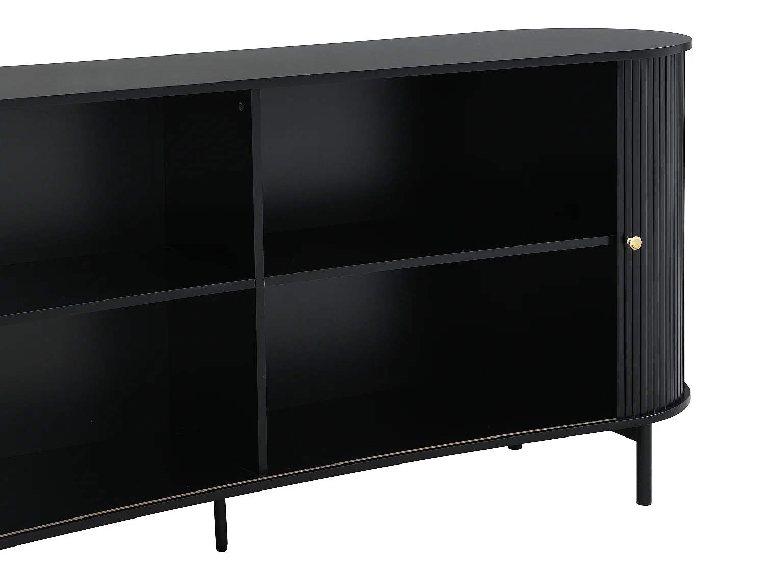 Komoda z 2 przesuwnych drzwiczek z MDF - Czarny - SEVATO