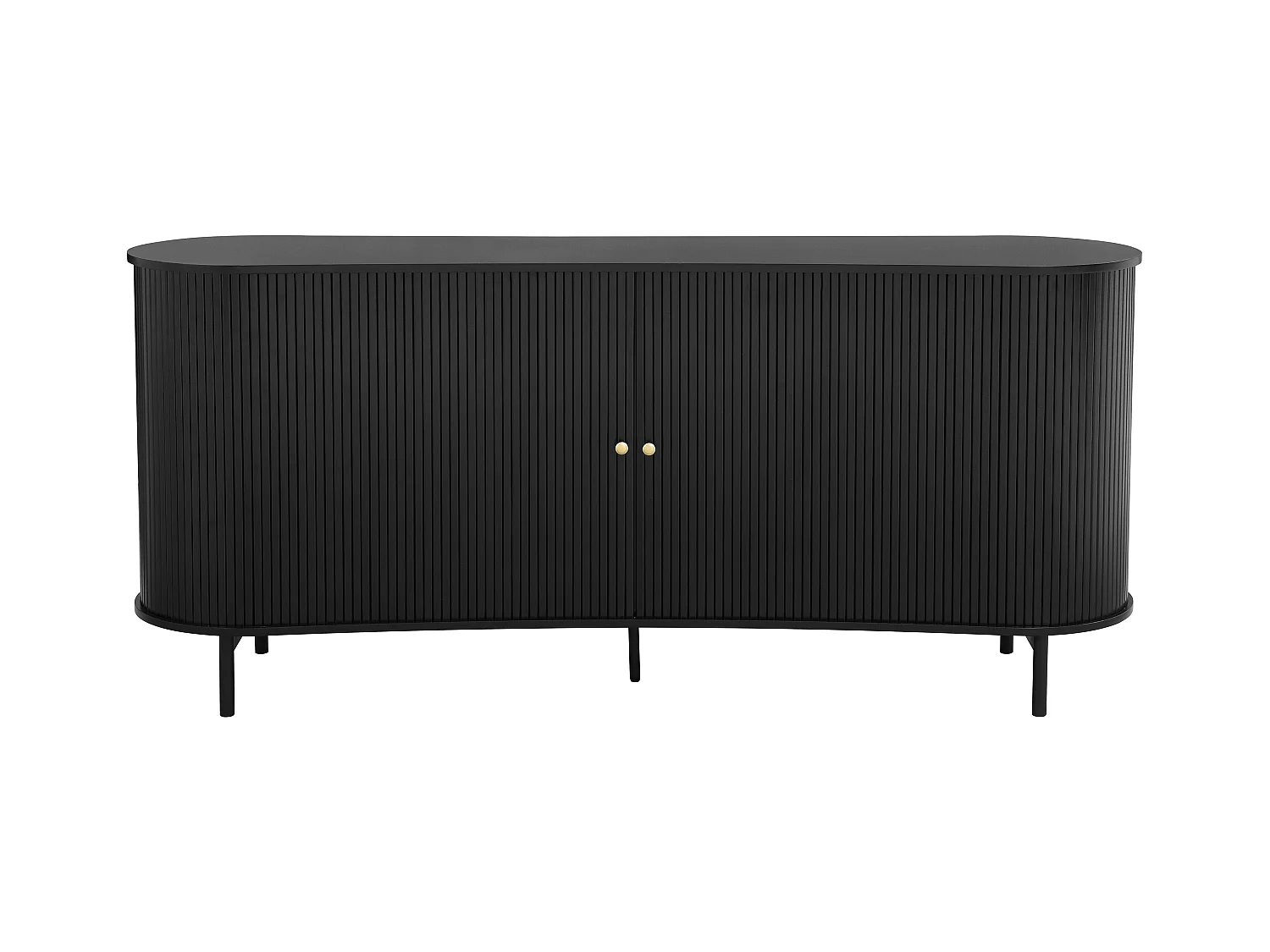 Buffet avec 2 portes coulissantes en MDF - Noir - SEVATO