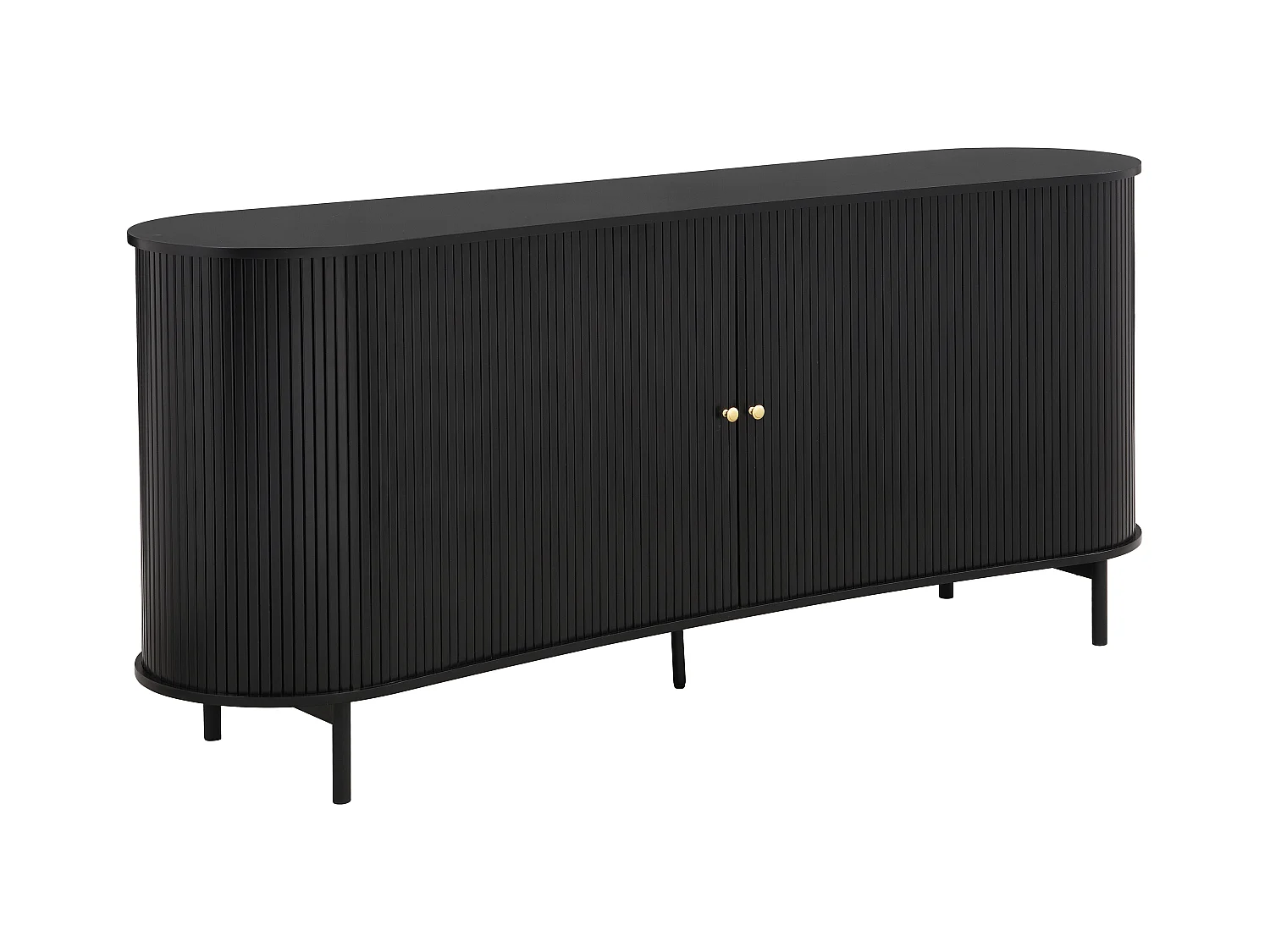 Buffet avec 2 portes coulissantes en MDF - Noir - SEVATO