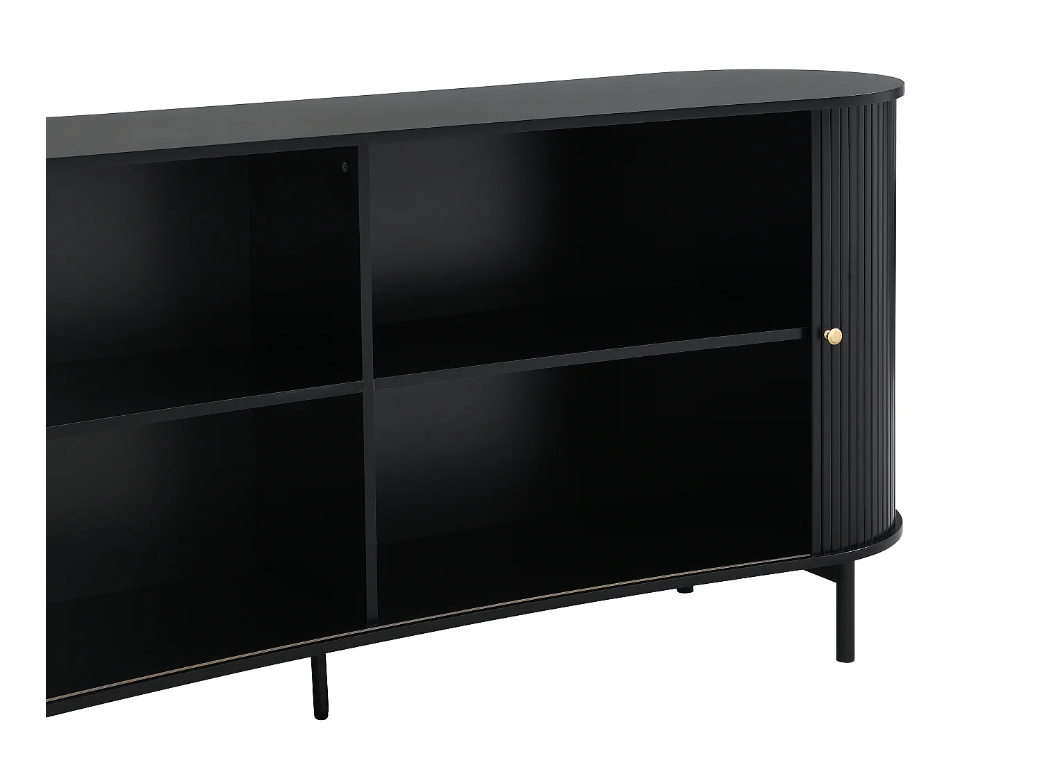 Buffet avec 2 portes coulissantes en MDF - Noir - SEVATO