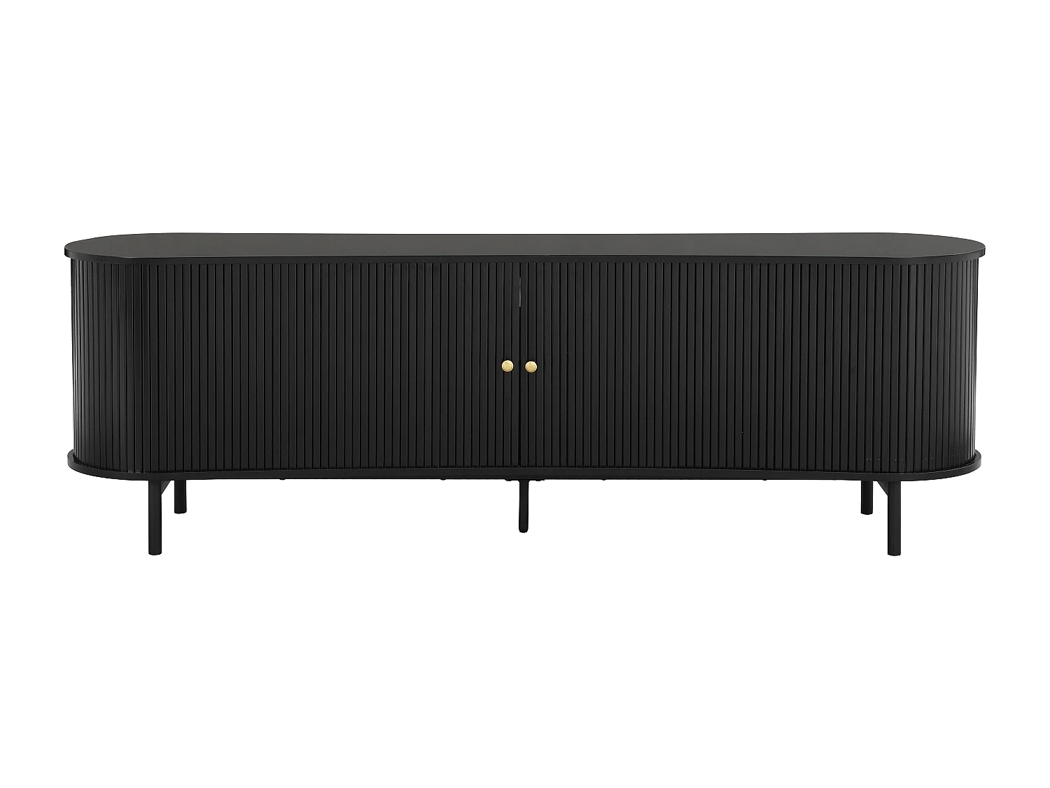 Meuble TV avec 2 portes coulissantes en MDF - Noir - SEVATO