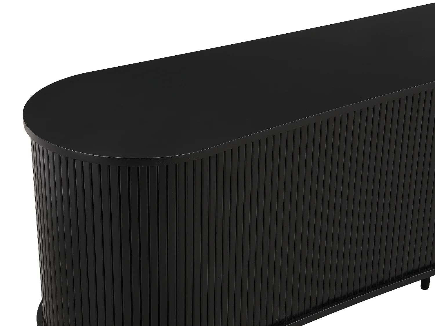 Meuble TV avec 2 portes coulissantes en MDF - Noir - SEVATO