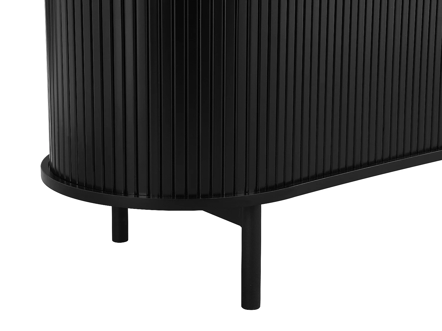 Meuble TV avec 2 portes coulissantes en MDF - Noir - SEVATO