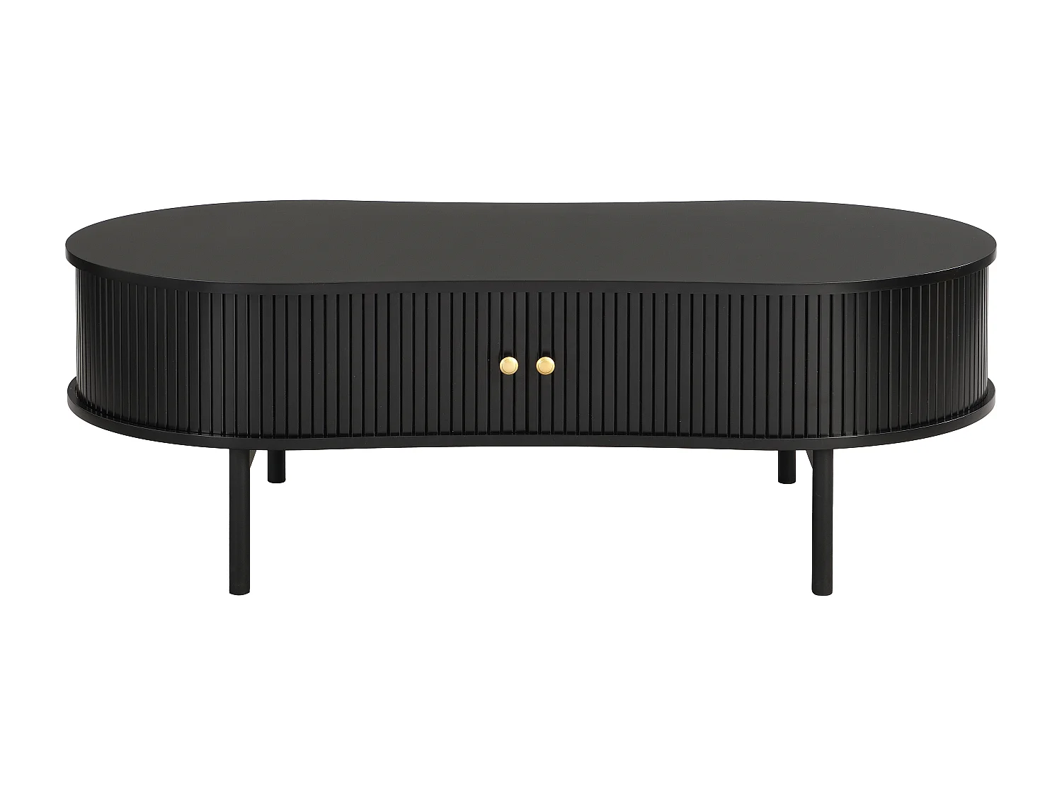 Table basse avec 2 portes coulissantes en MDF - Noir - SEVATO