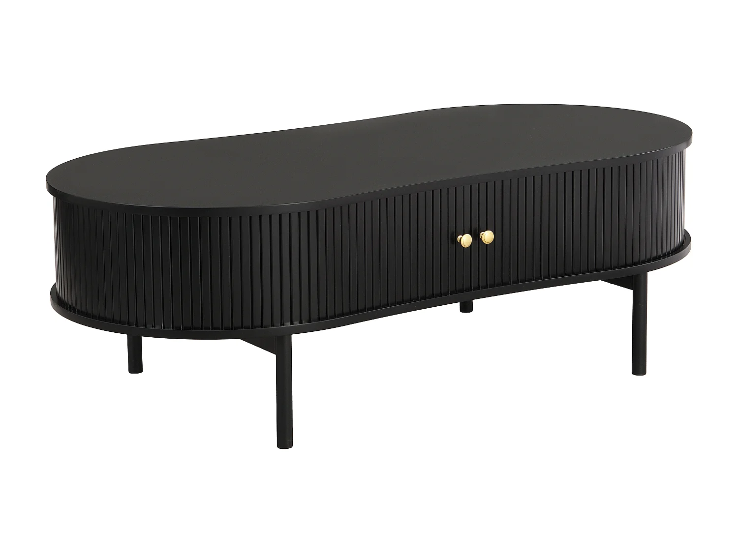 Table basse avec 2 portes coulissantes en MDF - Noir - SEVATO
