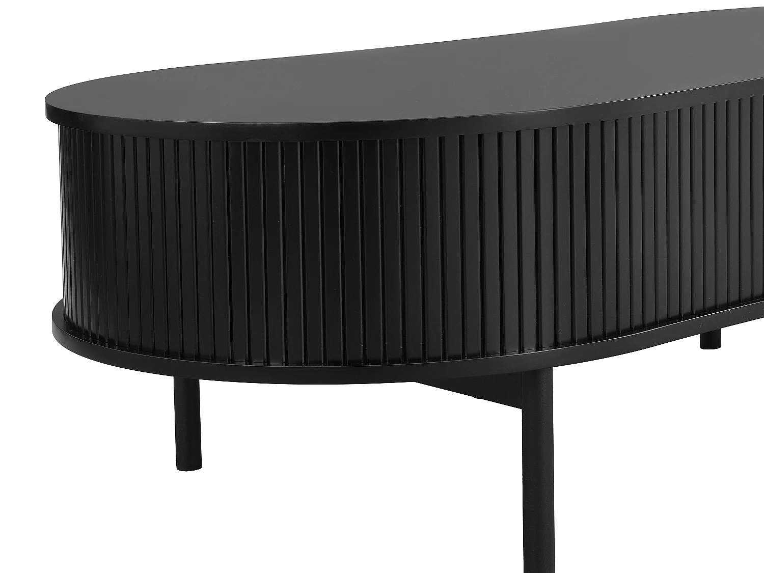 Table basse avec 2 portes coulissantes en MDF - Noir - SEVATO
