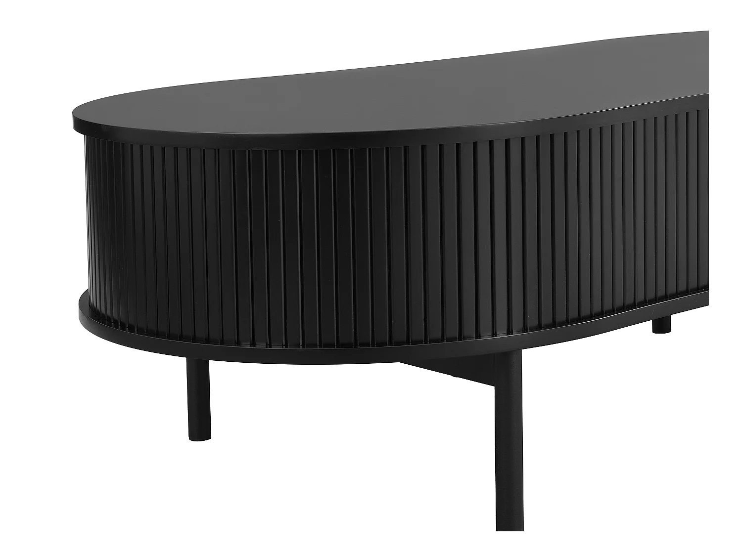 Mesa de centro com 2 portas de correr em MDF preto - SEVATO