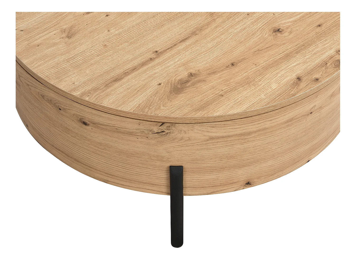 Mesa de centro con tablero giratorio y almacenamiento en MDF - Natural - YEMELIA