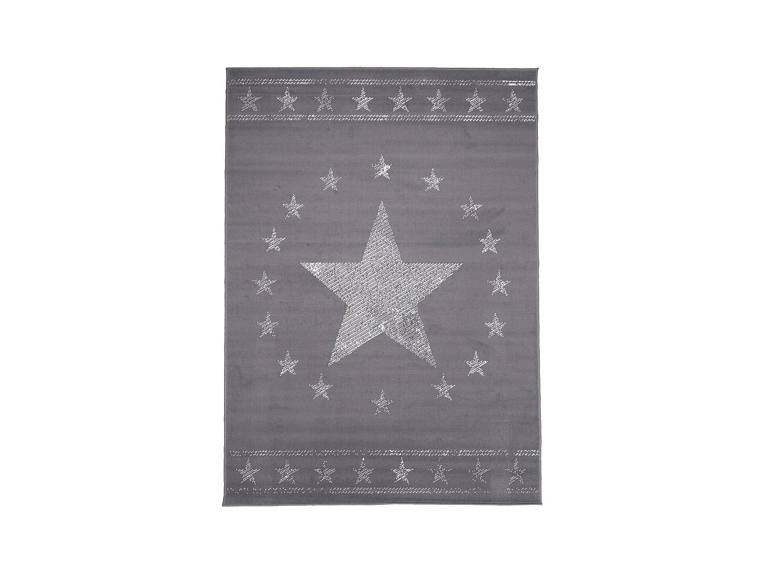 Tapis enfant 60x110 rectangle tissé gris LYN1 1ST START