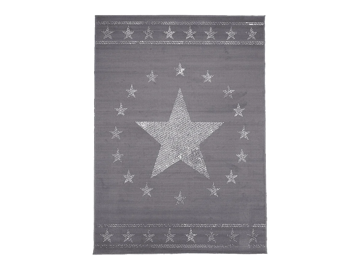 Tapis enfant 60x110 rectangle tissé gris LYN1 1ST START