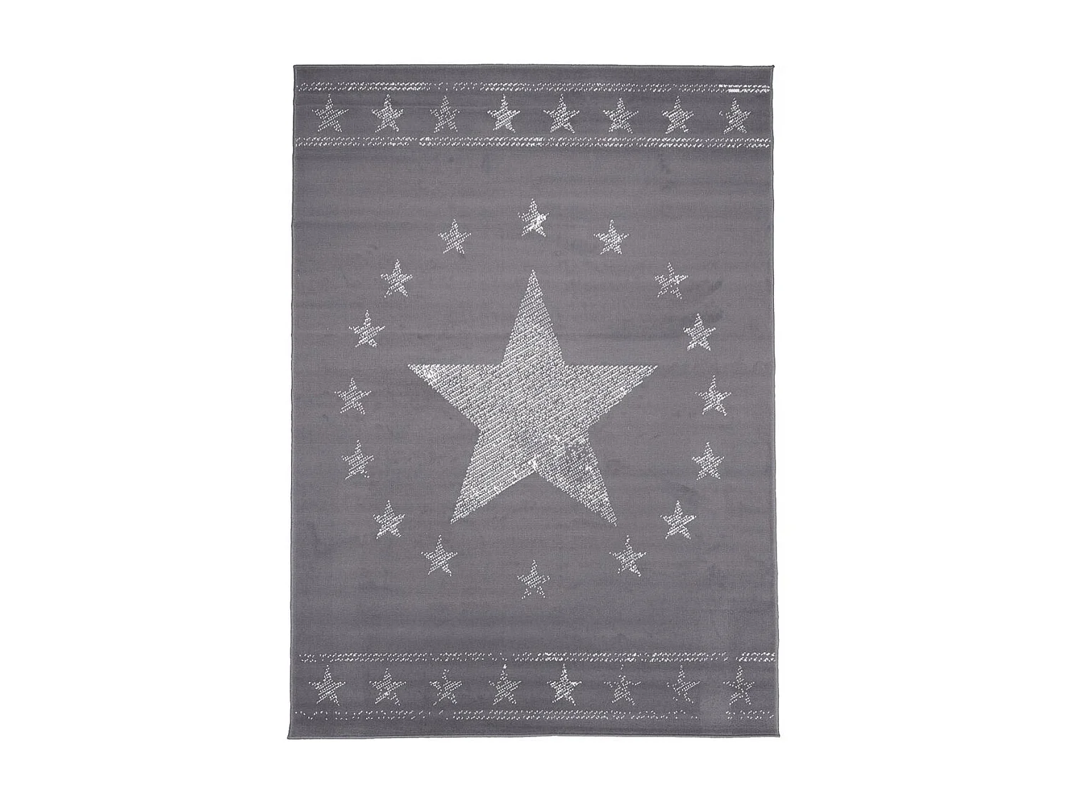Tapis enfant 60x110 rectangle tissé gris LYN1 1ST START