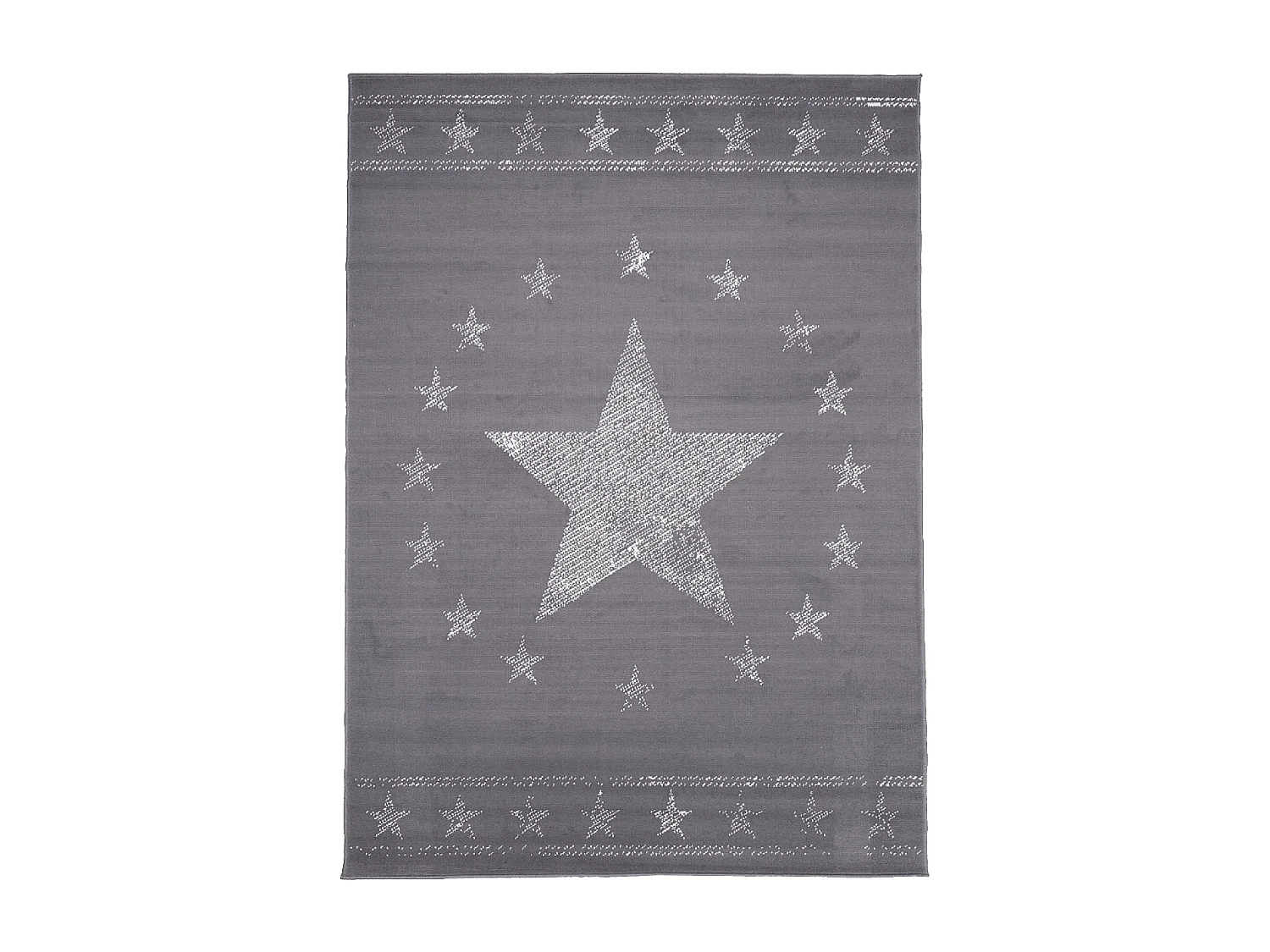 Tapis enfant 60x110 rectangle tissé gris LYN1 1ST START