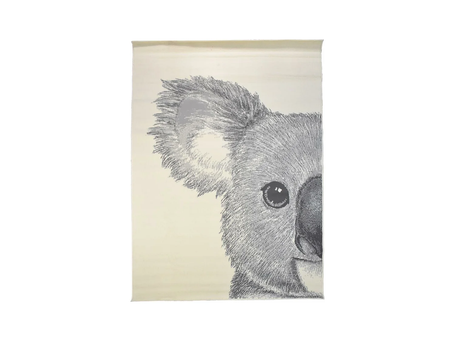 Tapis enfant 160x225 rectangle tissé crème motif animaux LYN1 KOALA