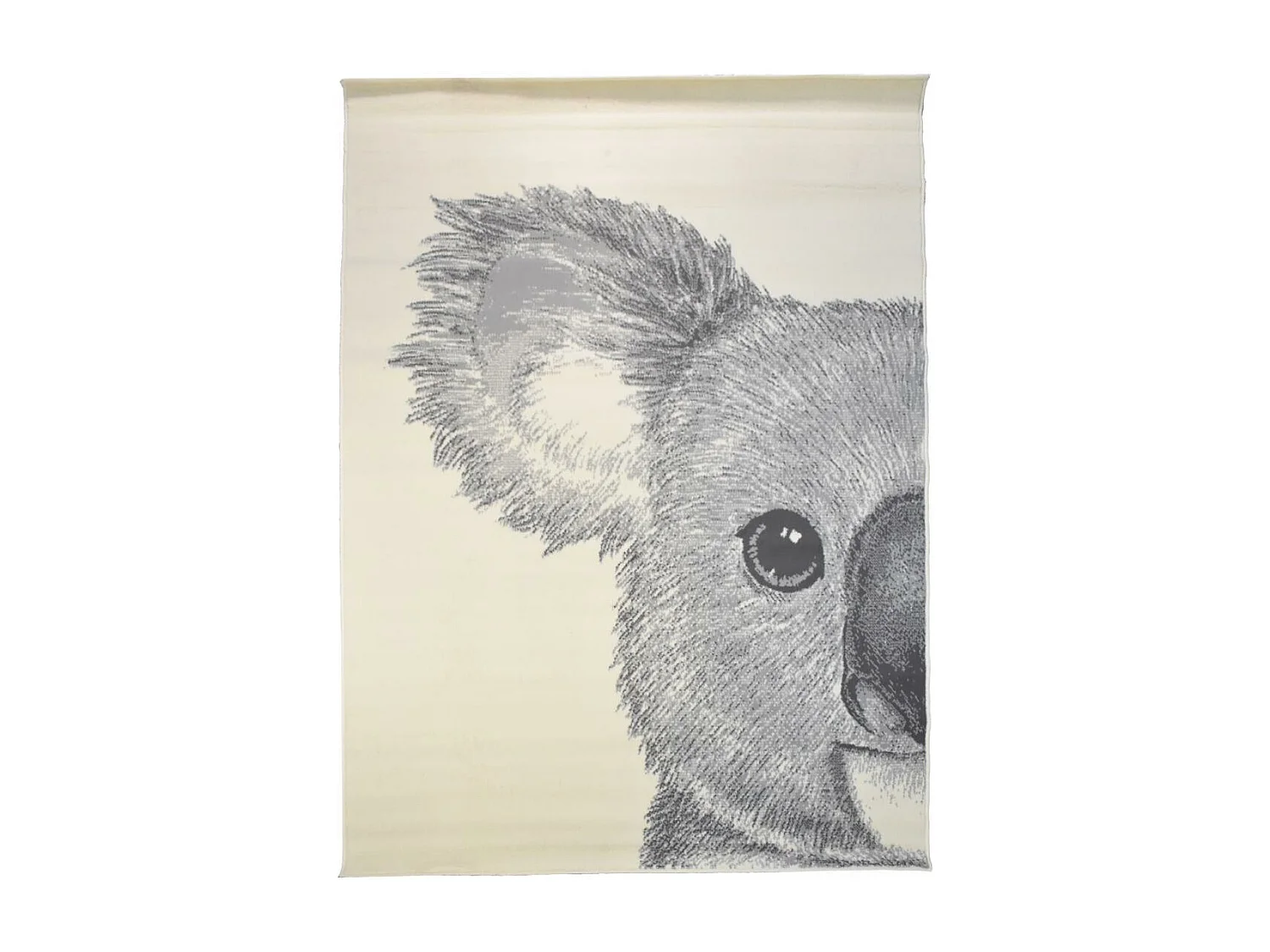 Tapis enfant 160x225 rectangle tissé crème motif animaux LYN1 KOALA