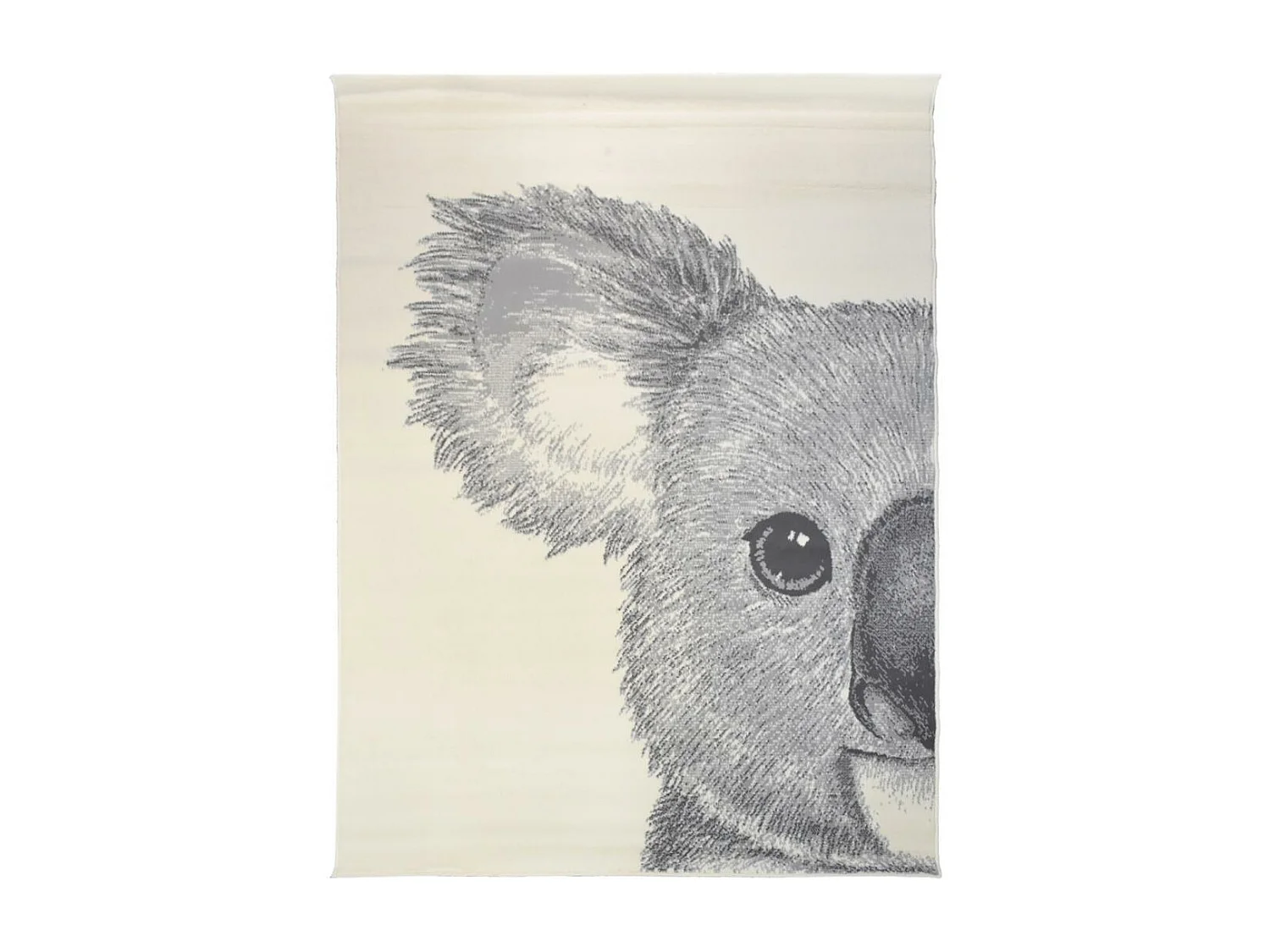 Tapis enfant 160x225 rectangle tissé crème motif animaux LYN1 KOALA