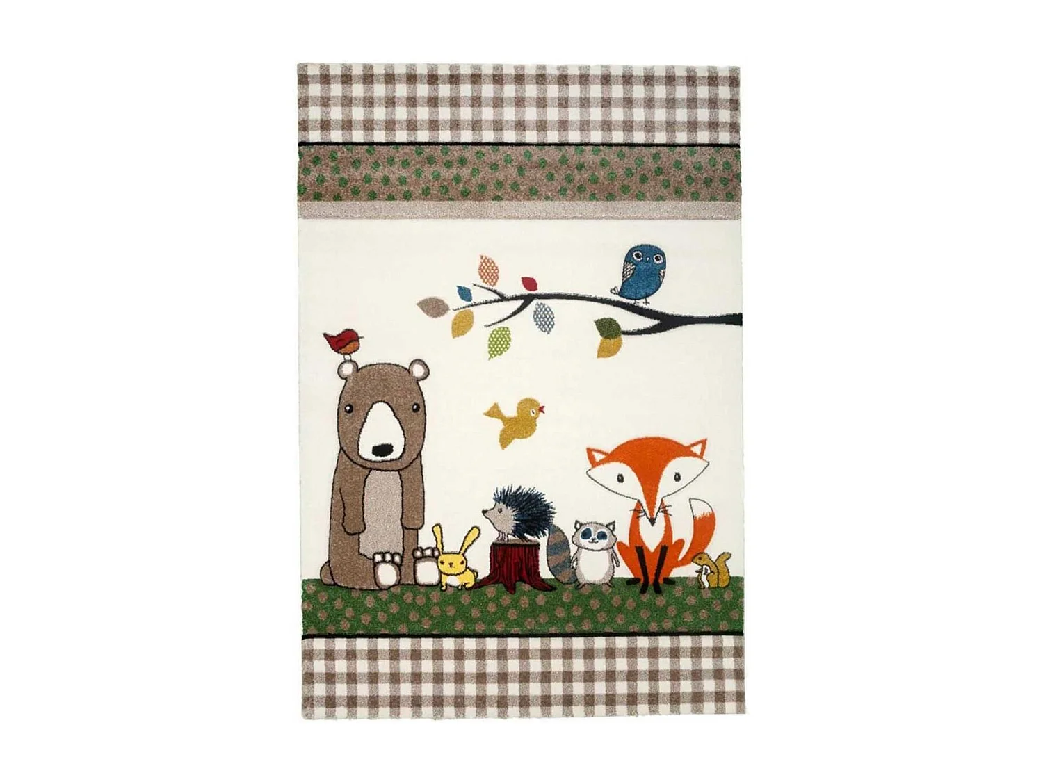 Tapis enfant 120x170 rectangle tissé beige LYN8 PHOTO DE FORET