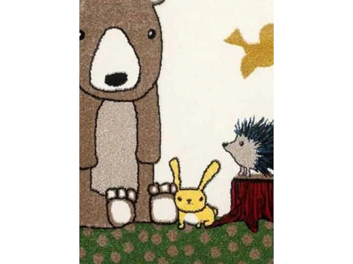 Tapis enfant 120x170 rectangle tissé beige LYN8 PHOTO DE FORET